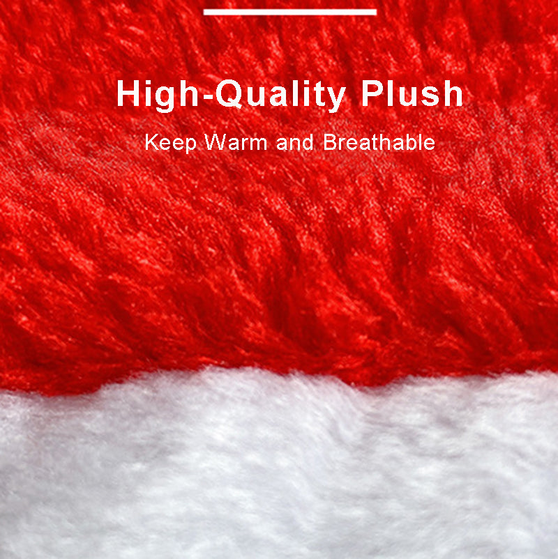 Thicken Fur Christmas Hat for Adults and Kids
