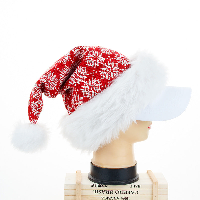 Christmas Knitted Hat With Plush Brim