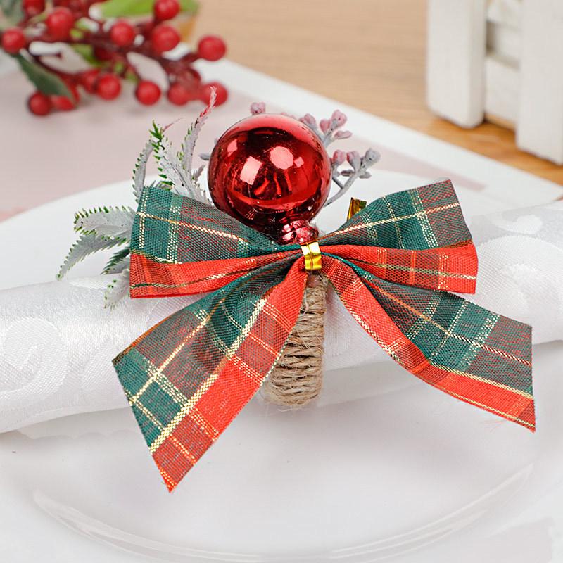 Christmas Bow Napkin Ring 6Pcs