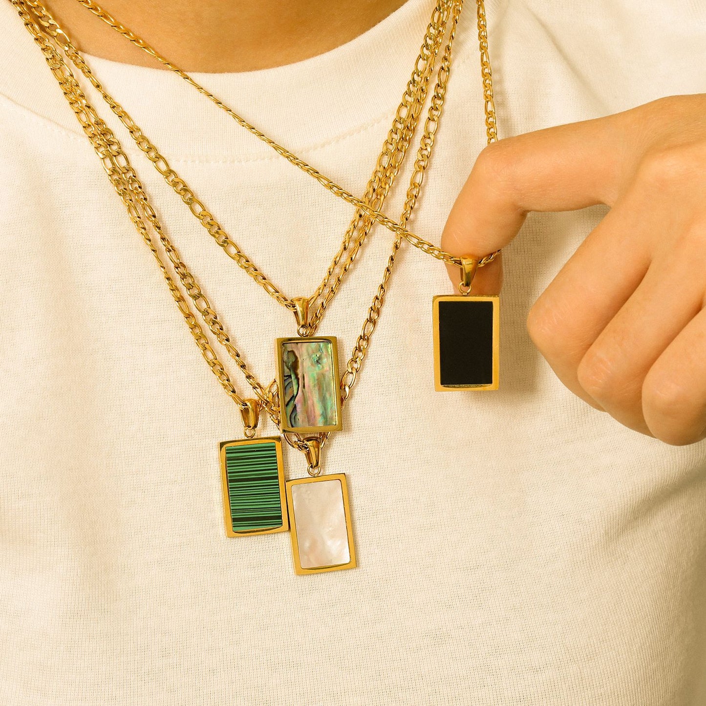 18K Gold Plated shell-based geometry Necklace