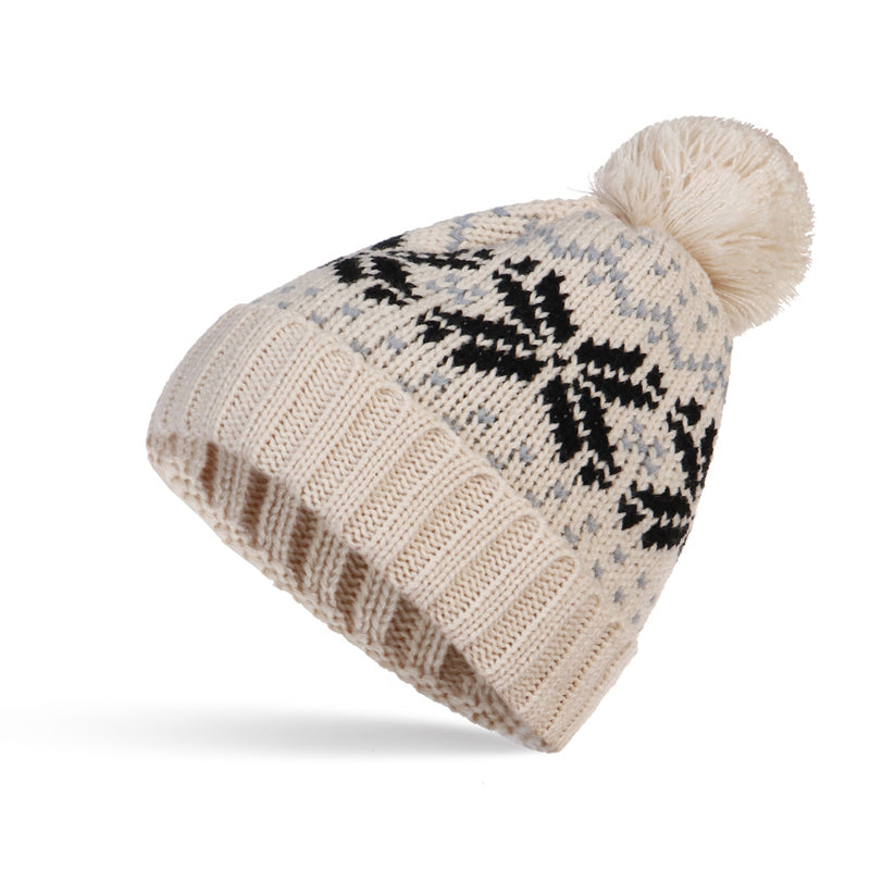 Christmas Knitted Hat With Plush Ball