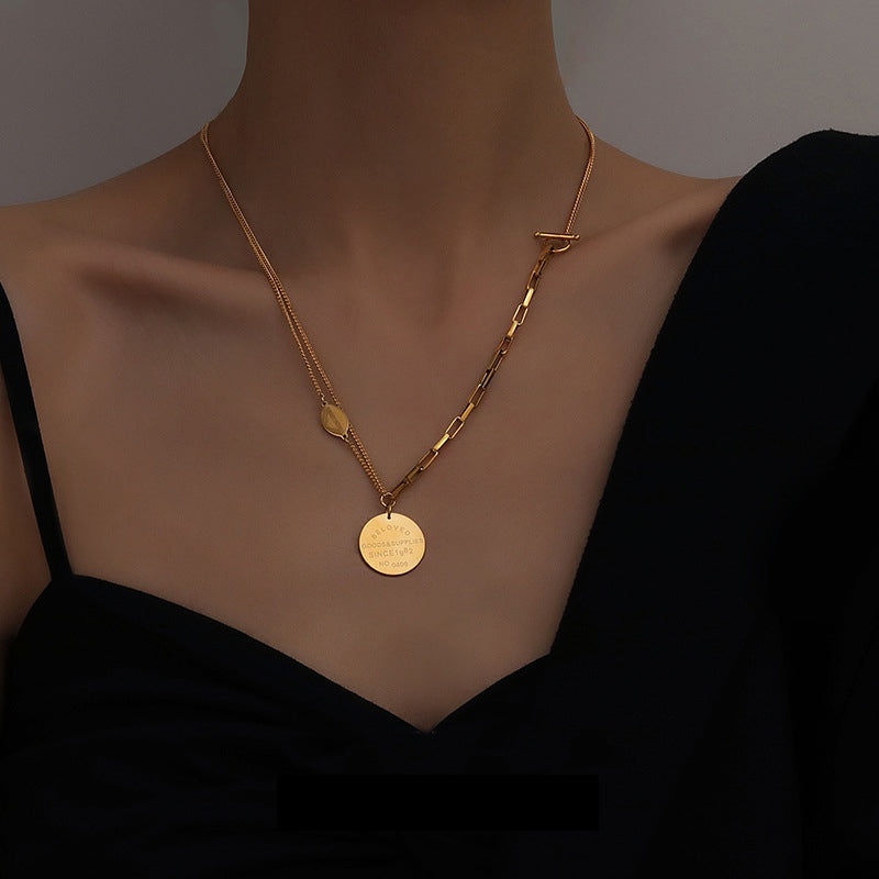 Simple Pendant Titanium Steel Necklace