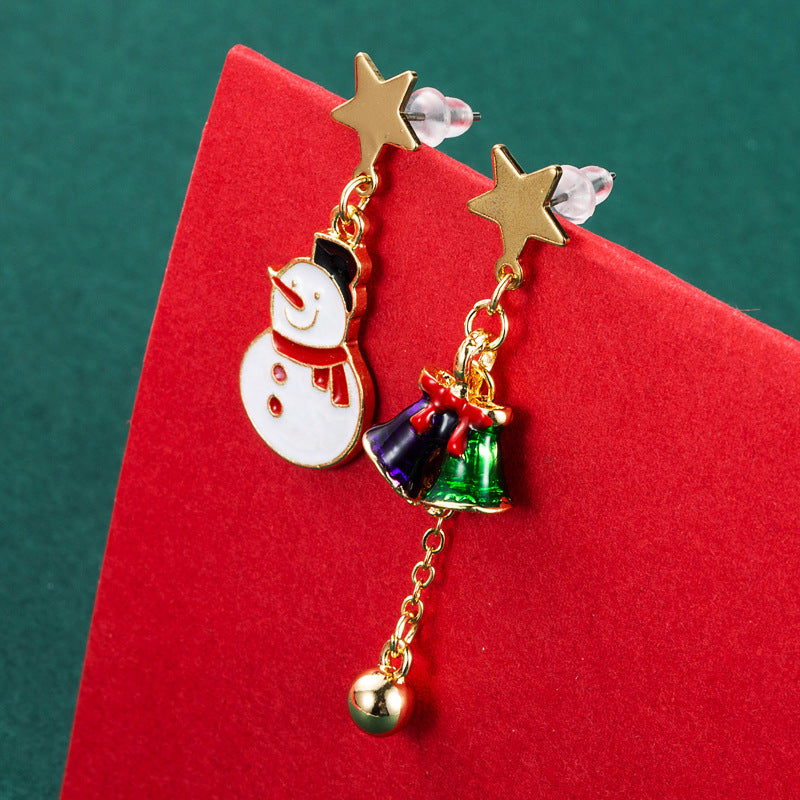 Cute Christmas Theme Asymmetry Earrings
