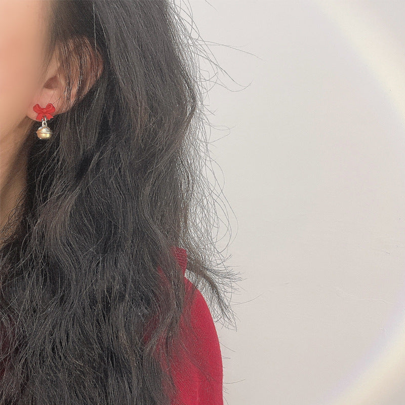 Christmas Bow And Bells Earrings