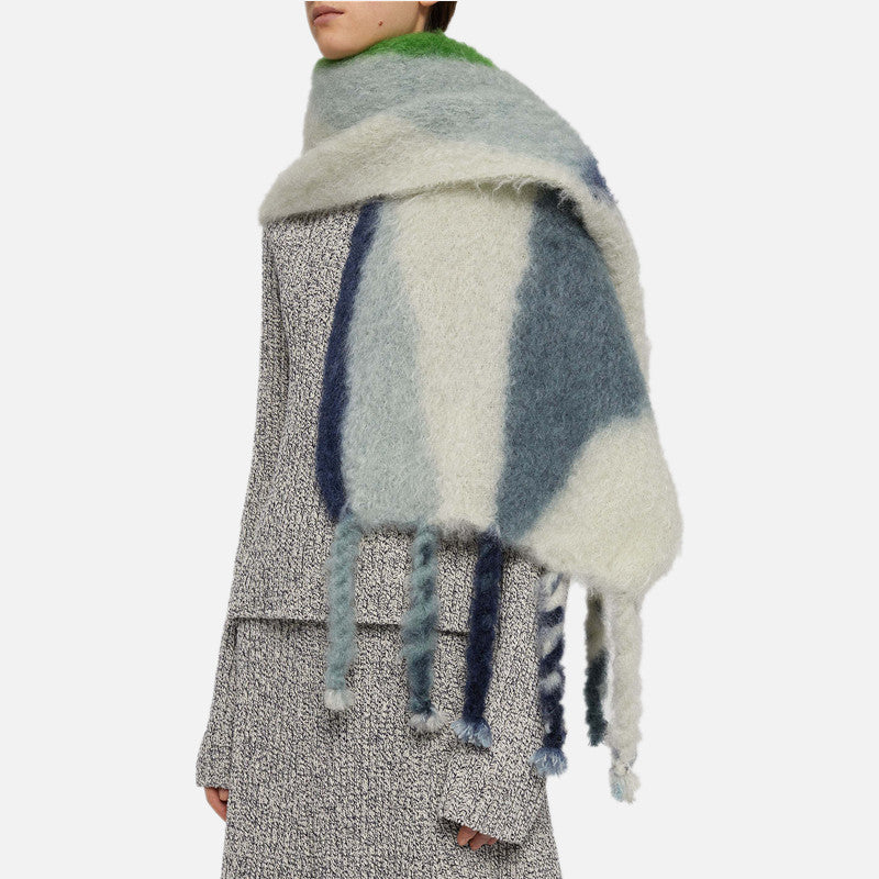 Unisex Big Plaid Scarf Shawl