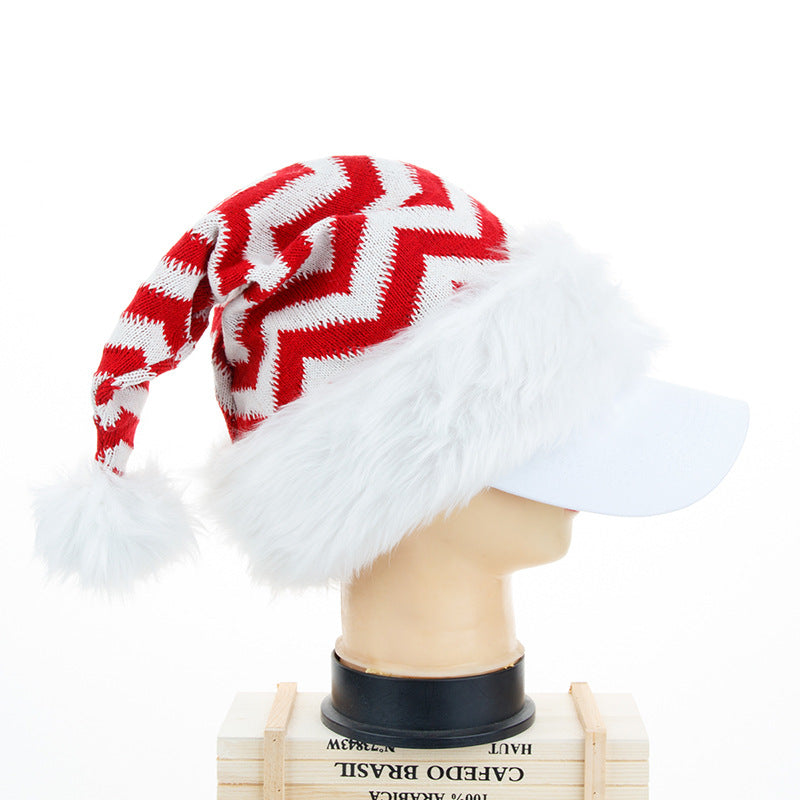 Christmas Knitted Hat With Plush Brim