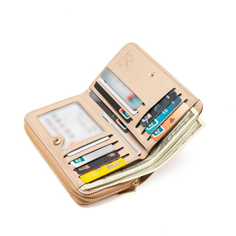 Mid-length Simple Printed Zipper Wallet