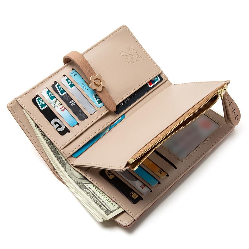 Extended Flower Buckle Half-fold Wallet