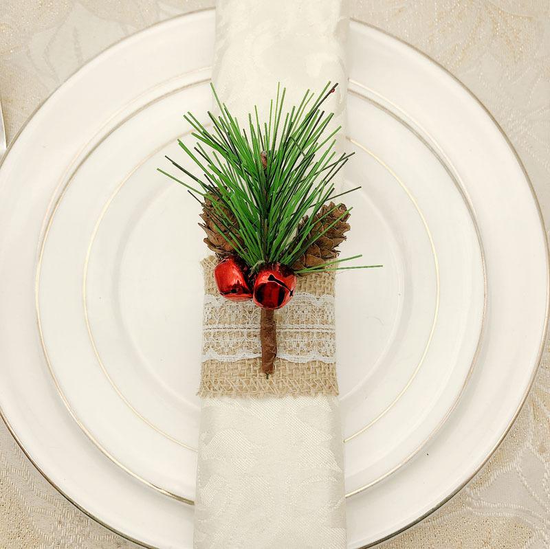 Christmas Pine Cone Napkin Ring 15Pcs