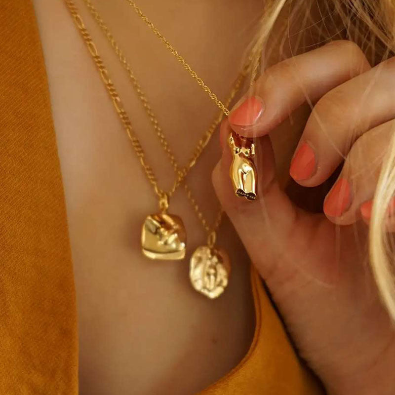 18K Gold Plated Abstract Art Necklace