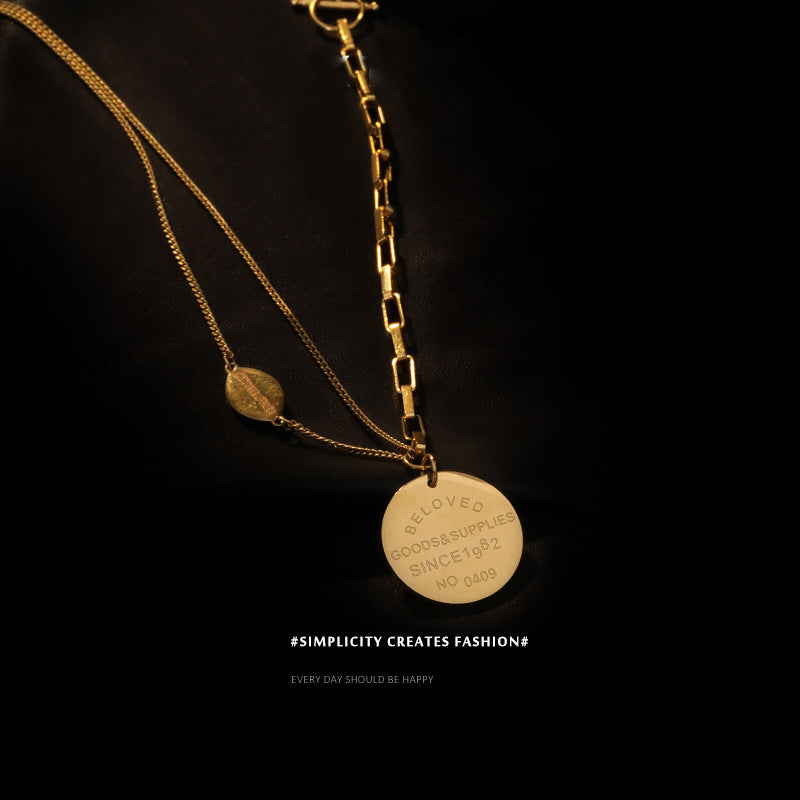 Simple Pendant Titanium Steel Necklace