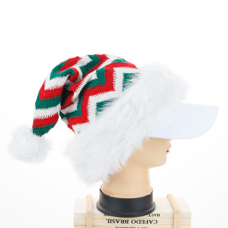 Christmas Knitted Hat With Plush Brim