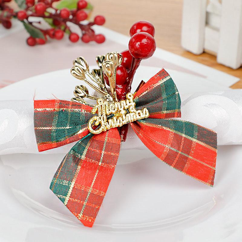 Christmas Bow Napkin Ring 6Pcs