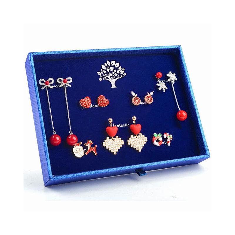 s925 Silver Needle Christmas Stud Earring Set