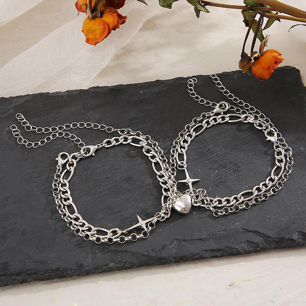 Star Heart Couple Magnet Bracelets