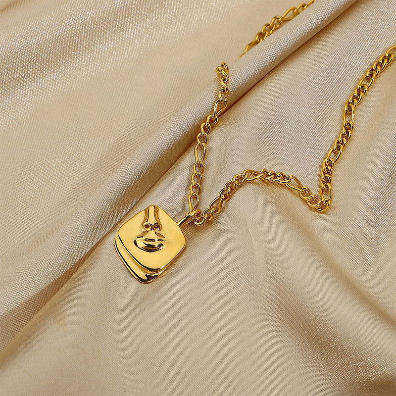 18K Gold Plated Abstract Art Necklace