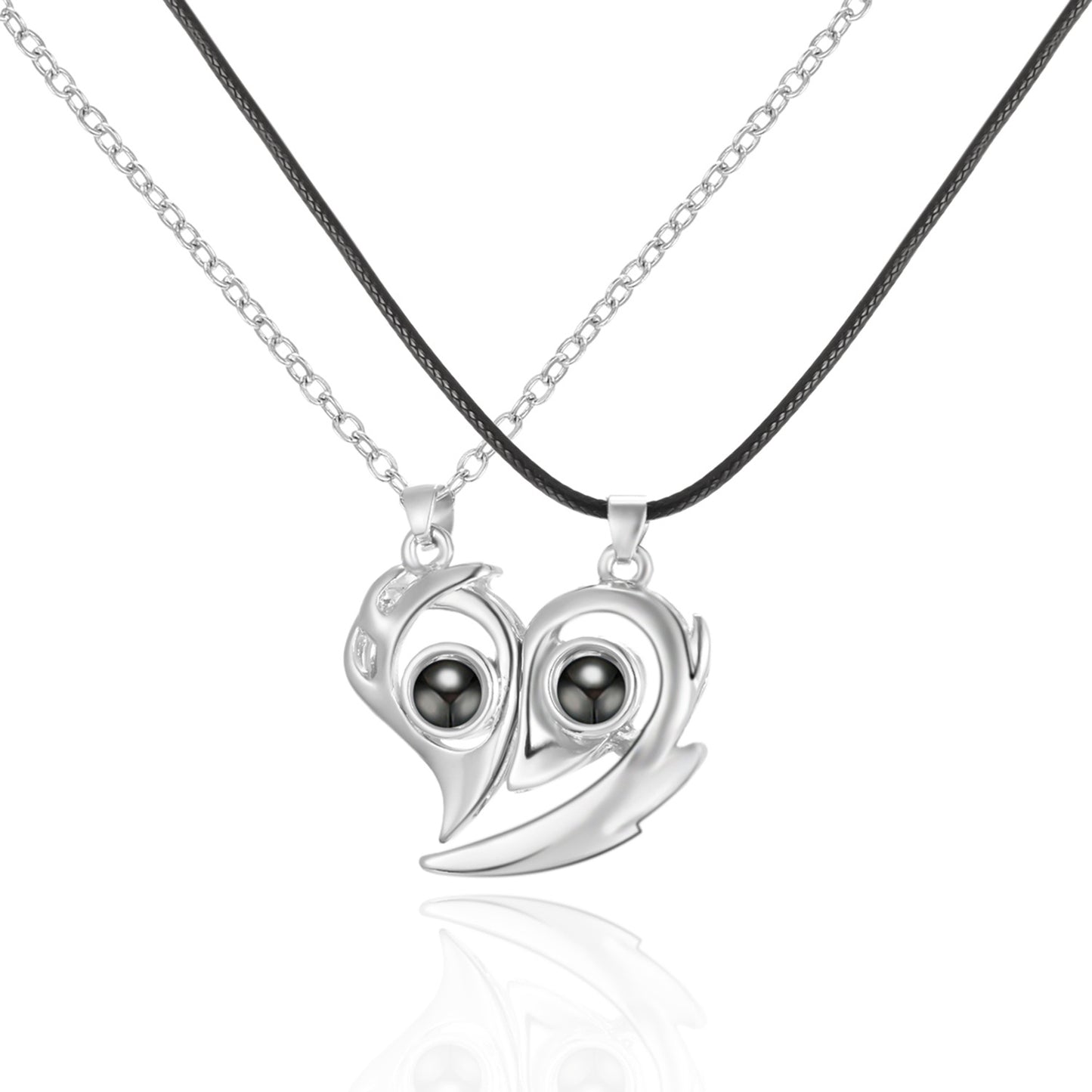 Magnetic Couple Necklaces With Love You Projection