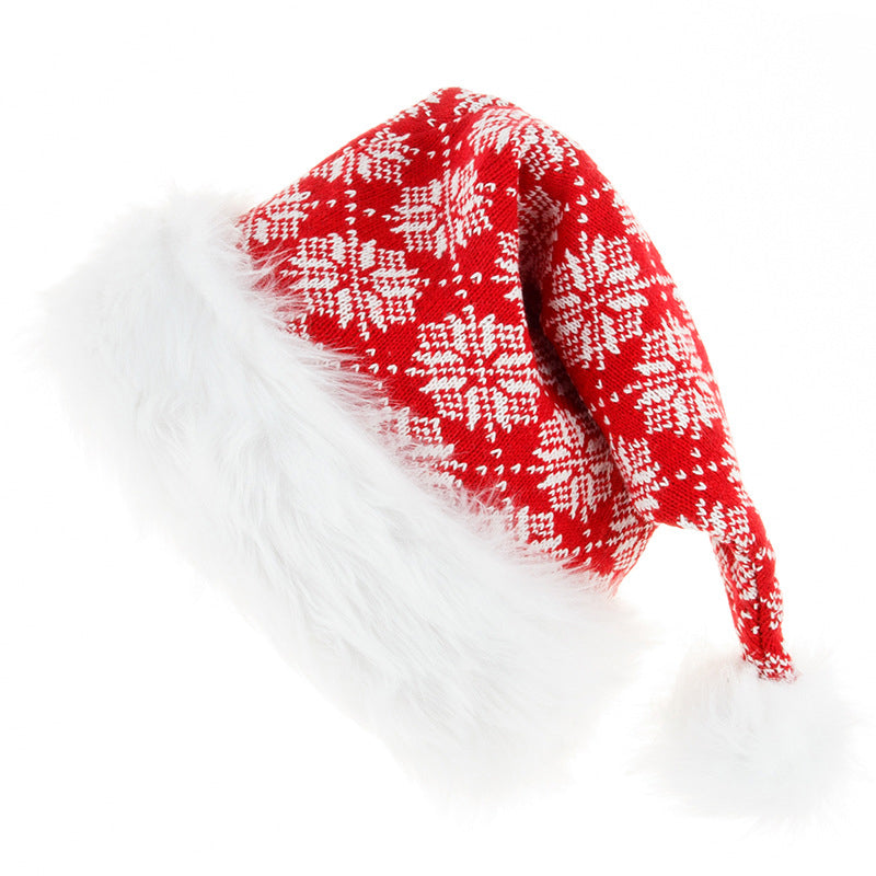 Christmas Knitted Hat With Plush Brim