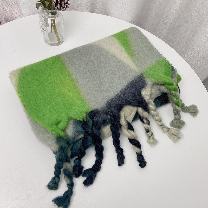 Unisex Big Plaid Scarf Shawl