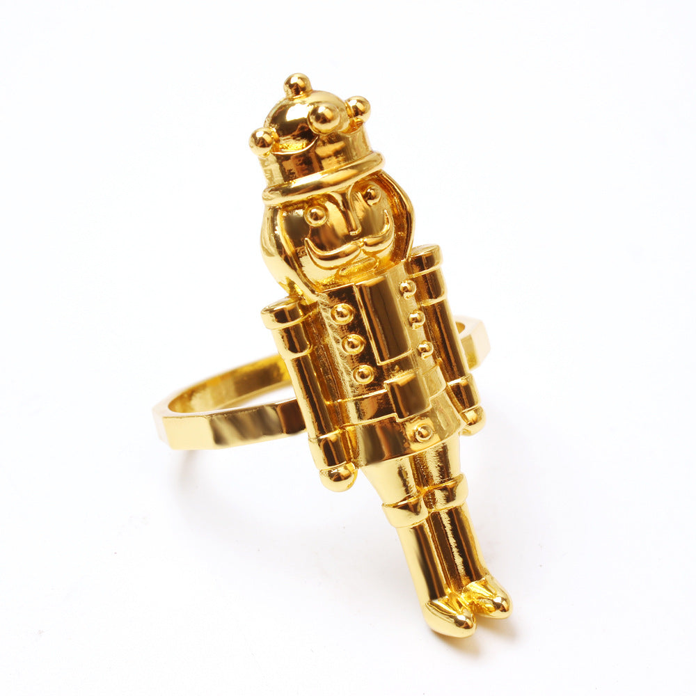 Christmas Nutcracker Soldier Napkin Rings Set of 4