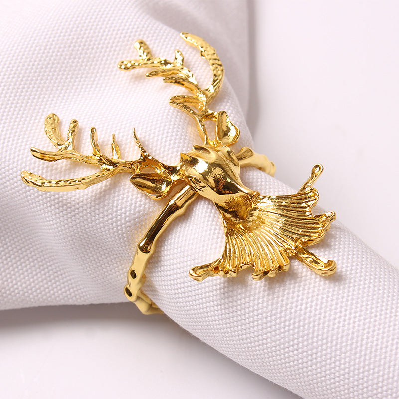 Christmas Elk Napkin Rings Set of 4