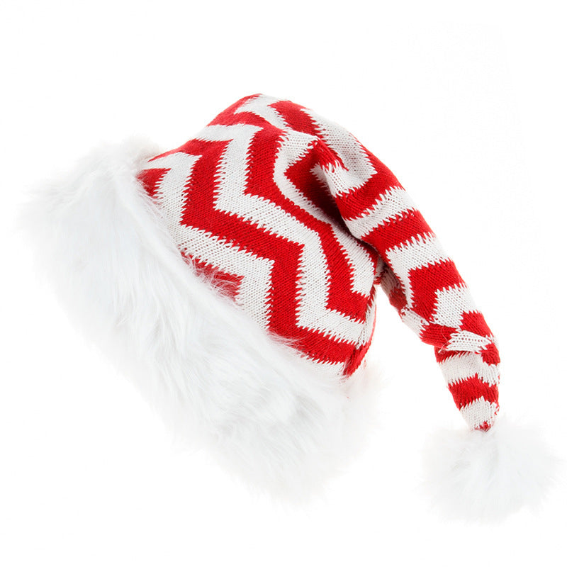 Christmas Knitted Hat With Plush Brim