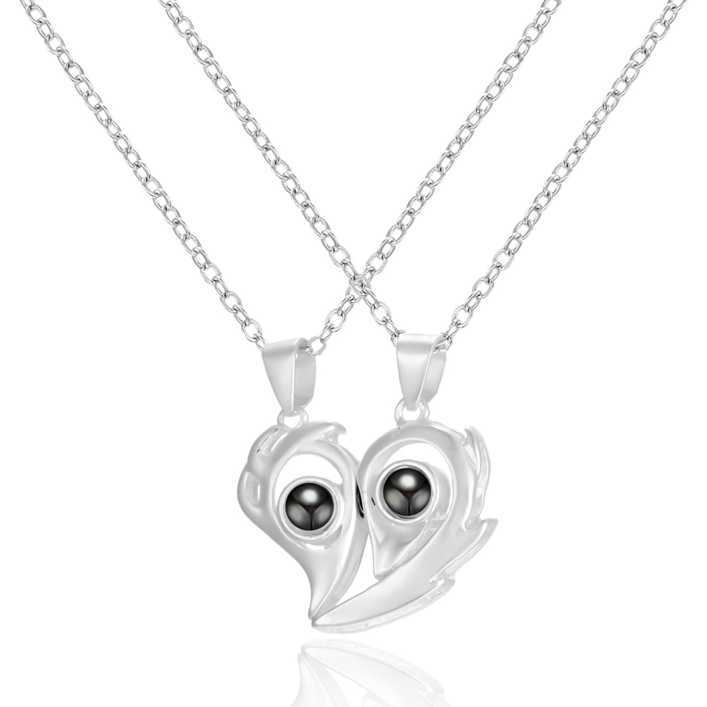 Magnetic Couple Necklaces With Love You Projection