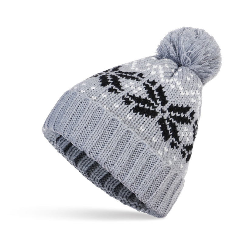Christmas Knitted Hat With Plush Ball