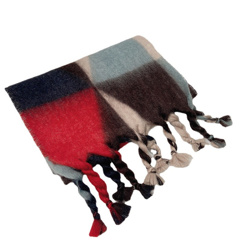 Unisex Big Plaid Scarf Shawl