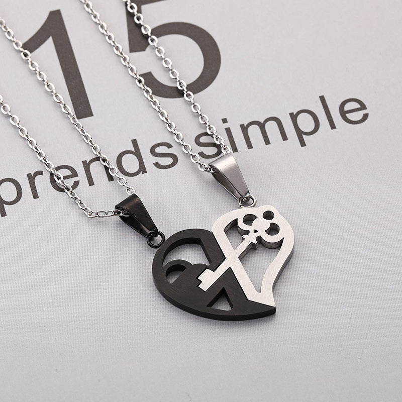 Stainless Steel 520 1314 Heart Couple Necklace