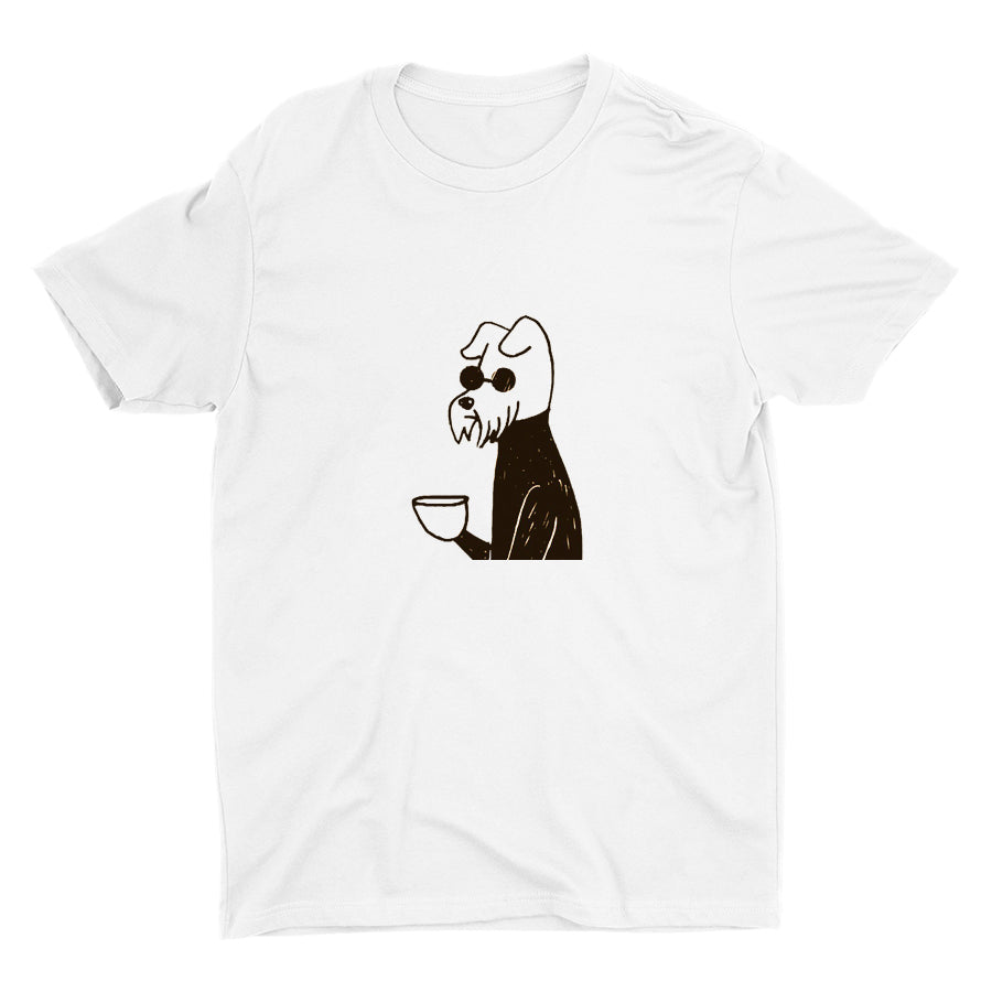 Just A Dog Drinking Tea Cotton Tee