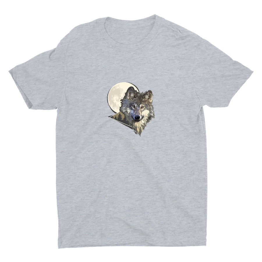 Grey Wolf Hunting In The Night Cotton Tee