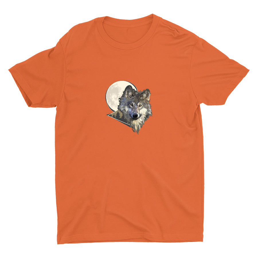 Grey Wolf Hunting In The Night Cotton Tee