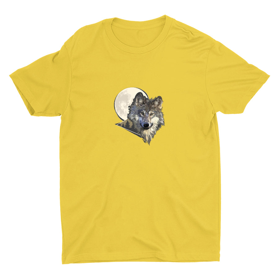 Grey Wolf Hunting In The Night Cotton Tee