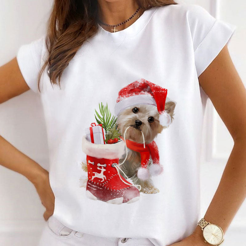 Fashion Christmas White Shirt For Ladies Y