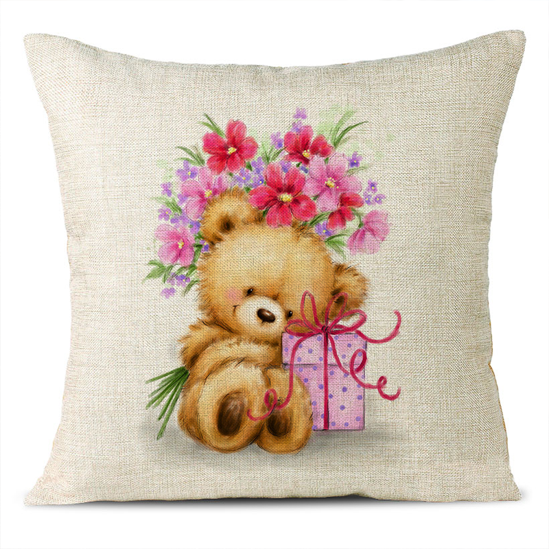 Christmas Themed Linen Pillowcase