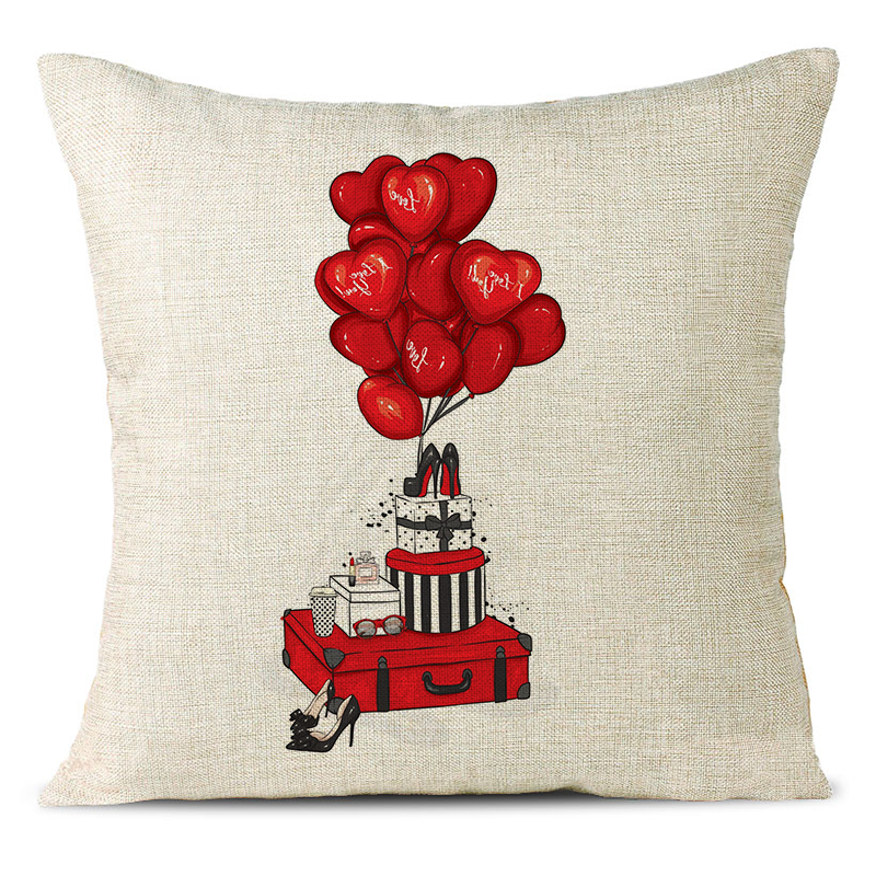 Love Heart Linen Pillowcase