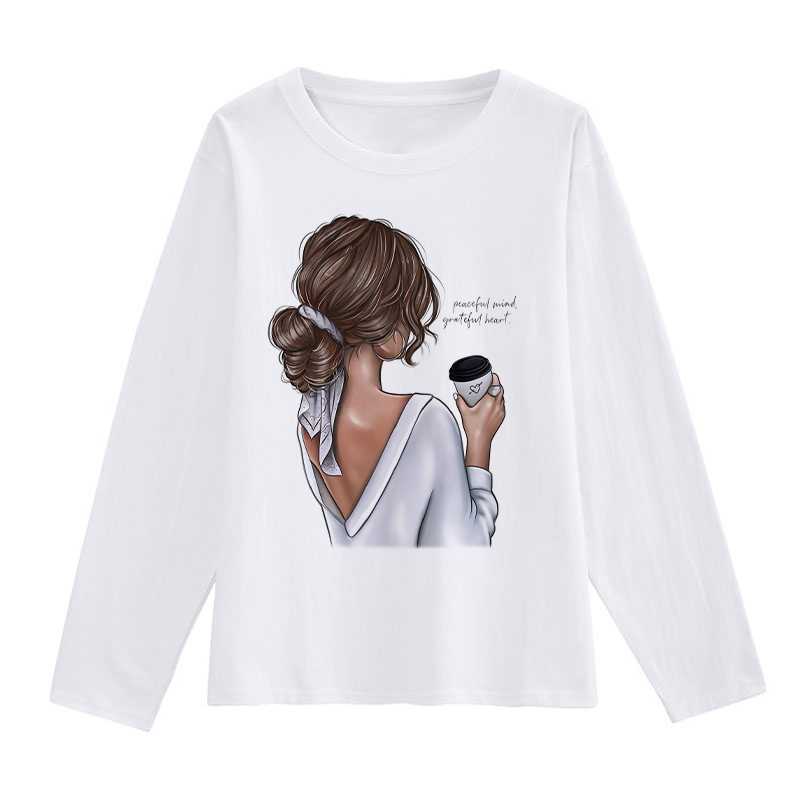 Enjoy Coffee Time Women White T-Shirt J