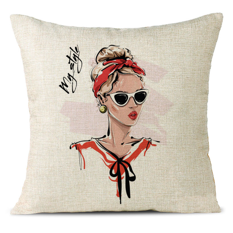 Modern Girl Linen Pillowcase