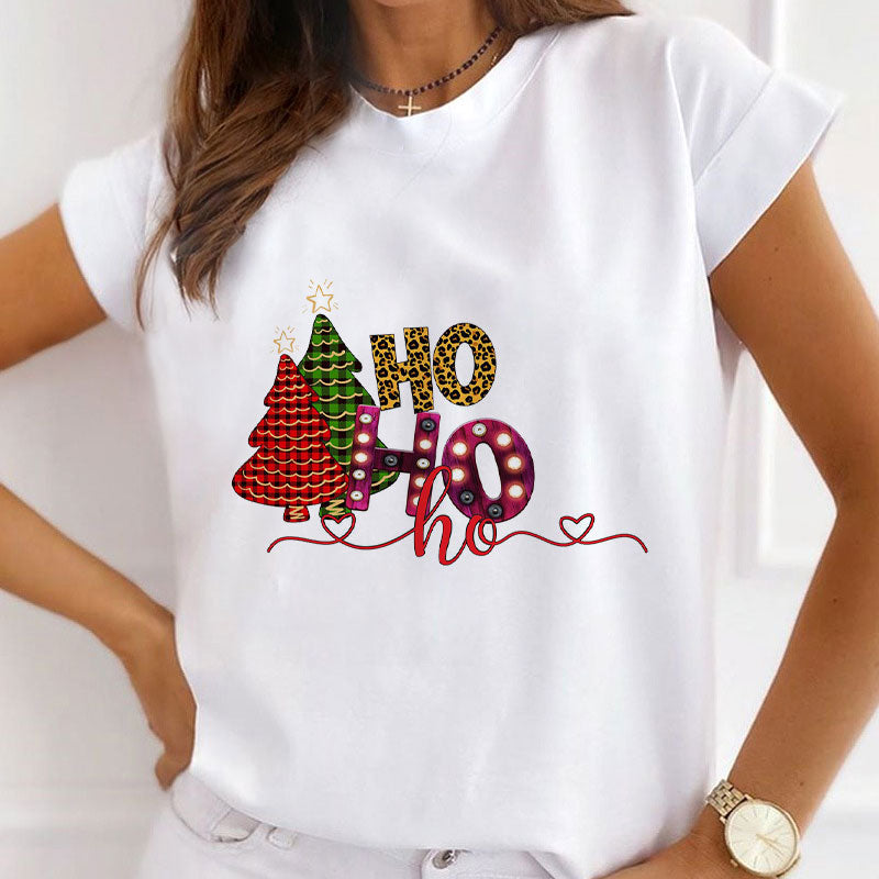 2021 Christmas Fashion White T-Shirt X