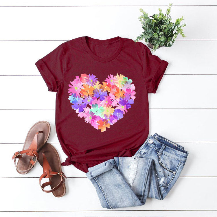 Fashion Multicolor Print T-Shirt O
