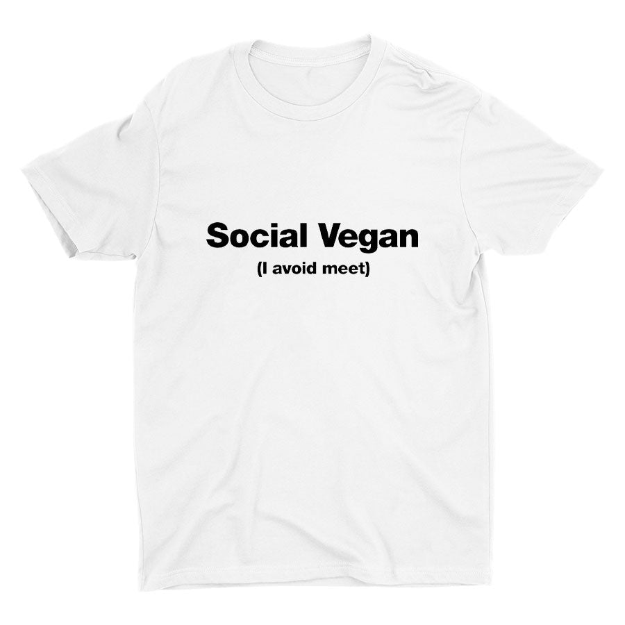 I avoid"meet" printed T-shirt