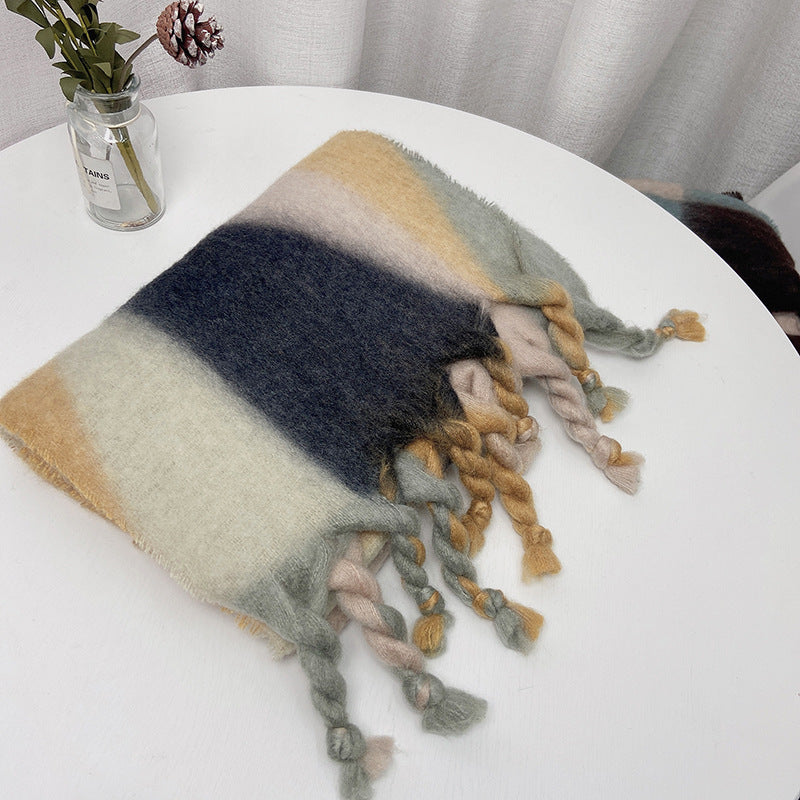 Unisex Big Plaid Scarf Shawl