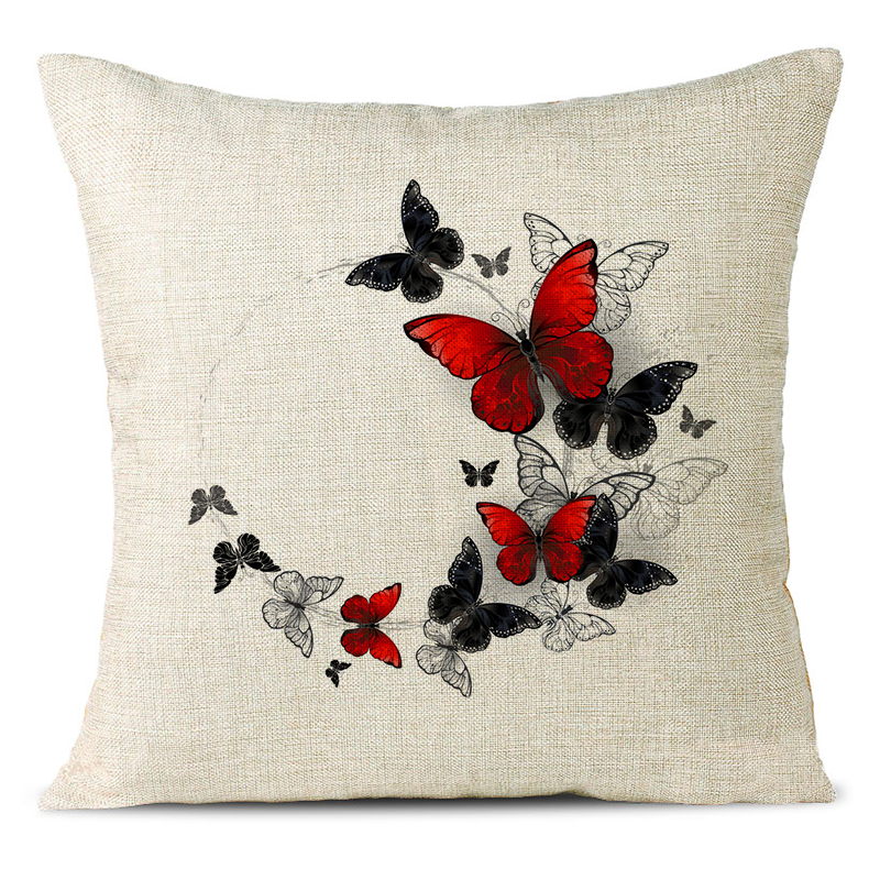 Beautiful Butterfly Linen Pillowcase