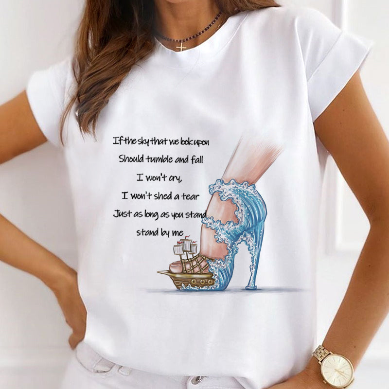 High Heels White T-Shirt