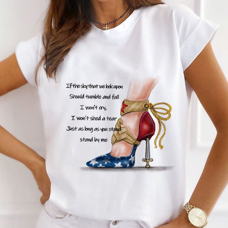 High Heels White T-Shirt