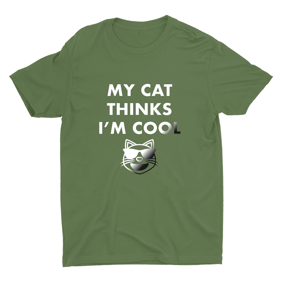 My Cat Thinks I'm Cool Printed T-shirt