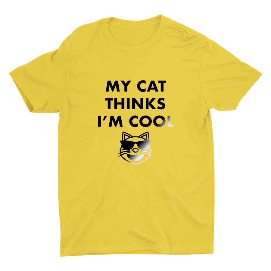 My Cat Thinks I'm Cool Printed T-shirt