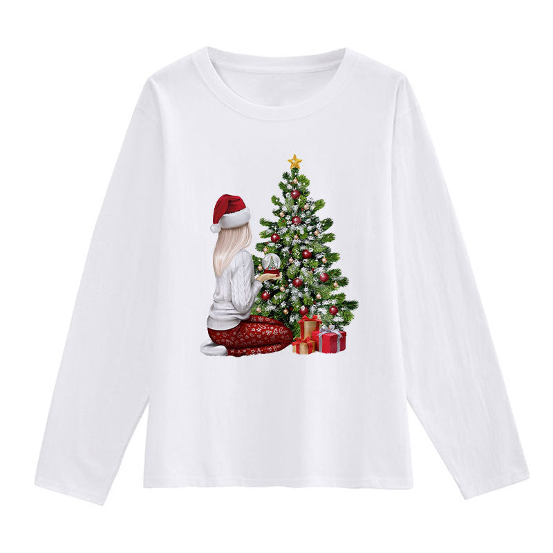 Hello Christmas Women White T-Shirt P