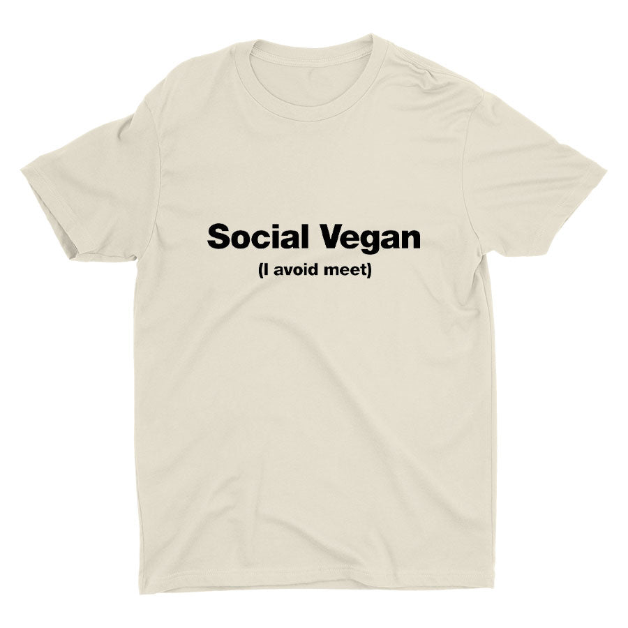 I avoid"meet" printed T-shirt